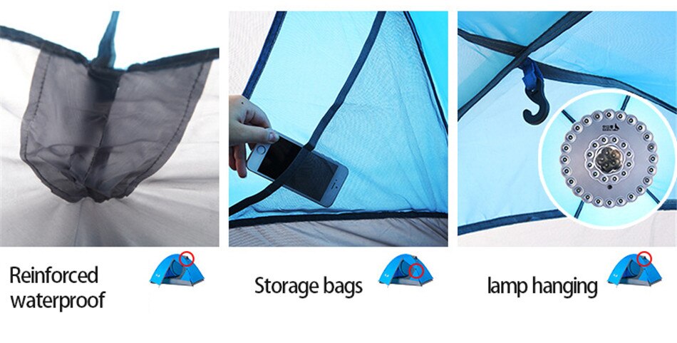 Cheap Goat Tents Outdoor 1 2 Person Camping Tent 210D Oxford Waterproof Double layer Tent Two Door Anti mosquito Breathable Fishing Hiking Tents   